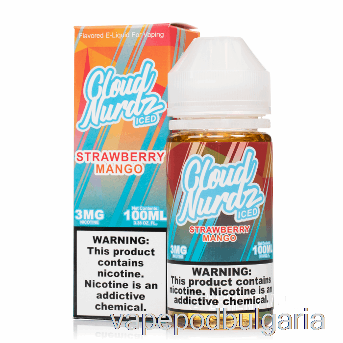 Vape Течности ледена ягода манго - облак Nurdz - 100ml 0mg